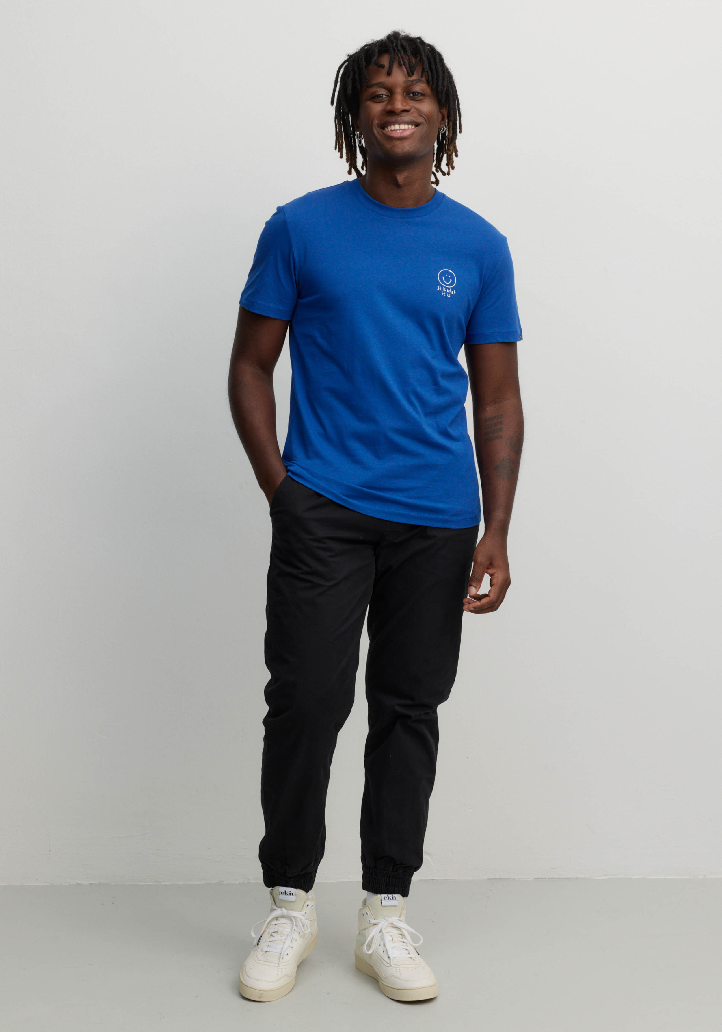 Recolution T-Shirt Agave Smiley Lapis Blue