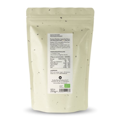 Sunday Natural Products  Bio Maca Gelb Gelatiniert