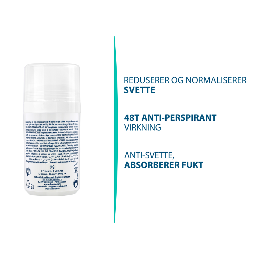 Ducray Hidrosis Control Roll-on anti-perspirant deodorant 40 ml