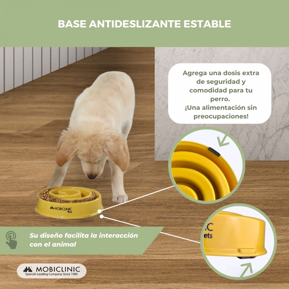 Comedouro lento, anti-engolir, antiderrapante, 500ml, espiral, 19,5 x 4,6 x 20,6cm para cães