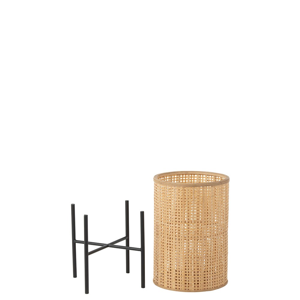Lanterne a pied bamboo naturel large