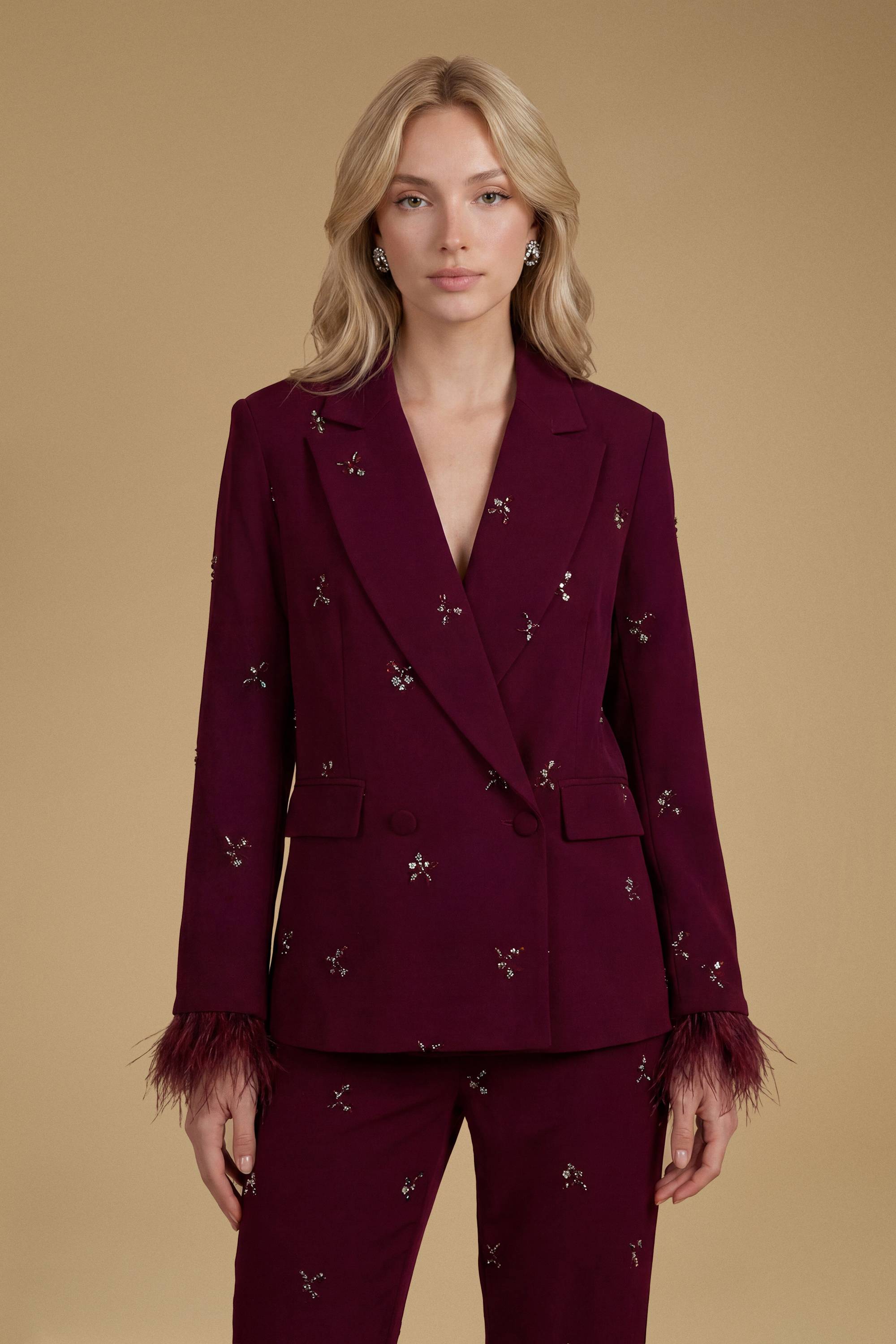Oasis Blazer Petite Orné De Bijoux Avec Manchettes À Plumes