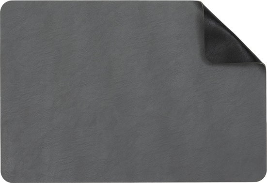 Intratuin placemat kunstleer zwart/grijs 45 x 30 cm