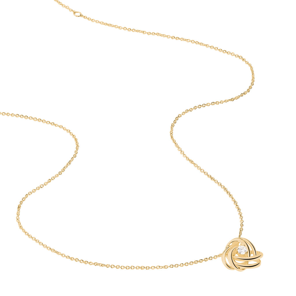 Collier Iwaki Plaqué Or Jaune Oxyde De Zirconium
