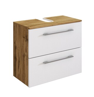 Waschbeckenunterschrank Livorno 60x53x35 cm Wotaneiche/Weiß NB