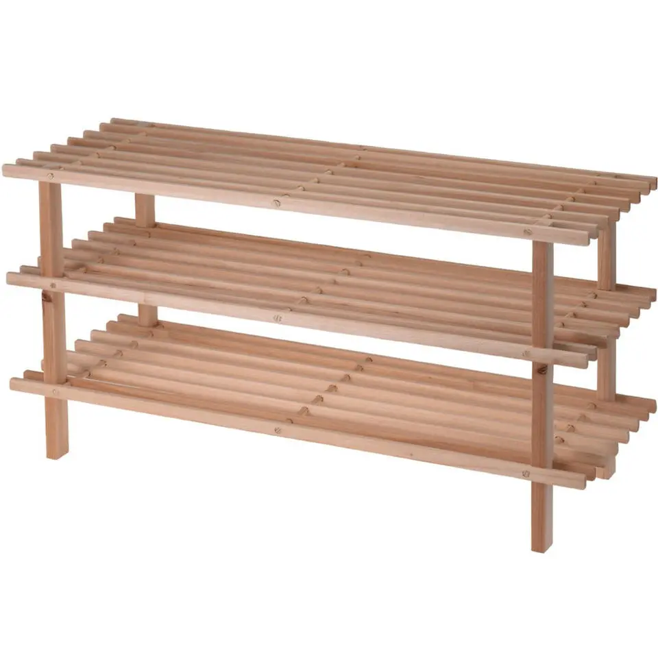 Schoenenrek - hout - 3-laags - 77 x 26 x 40 cm