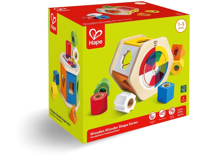 Hape Wunderbarer Formensortierer Steckspiel mit verschieden Farben und Formen