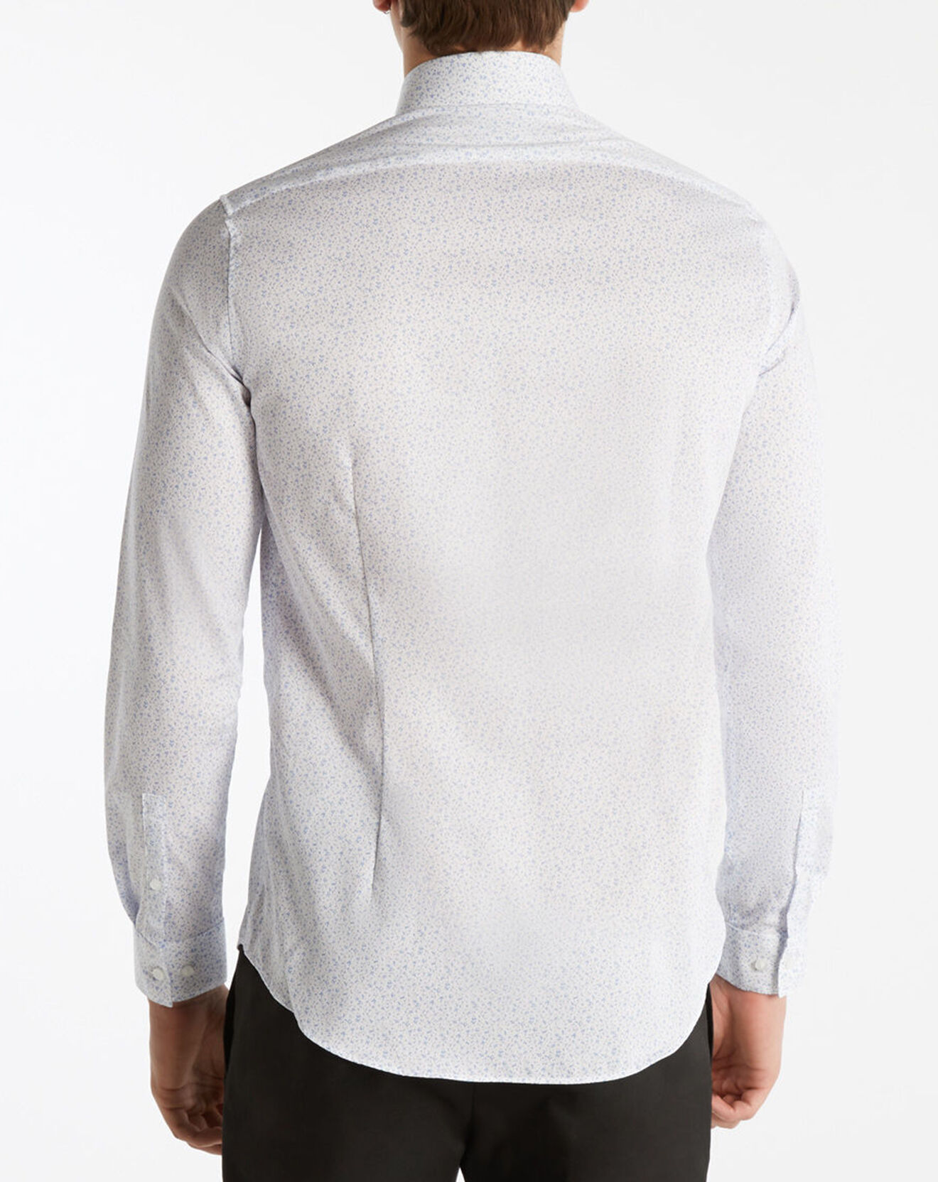 Calvin Klein Chemise slim Micro Fleurs blanc/bleu
