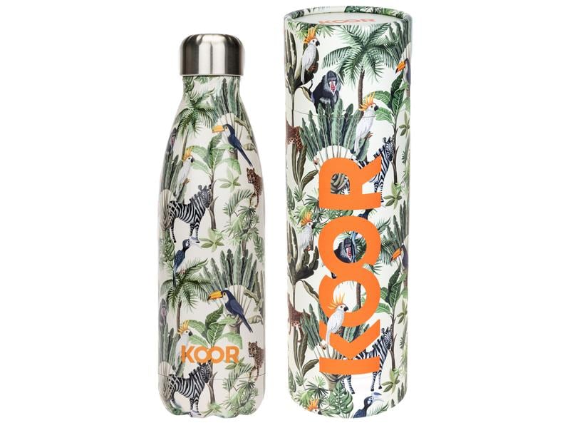 KOOR Trinkflasche Animali 500 ml Thermosflasche aus Edelstahl