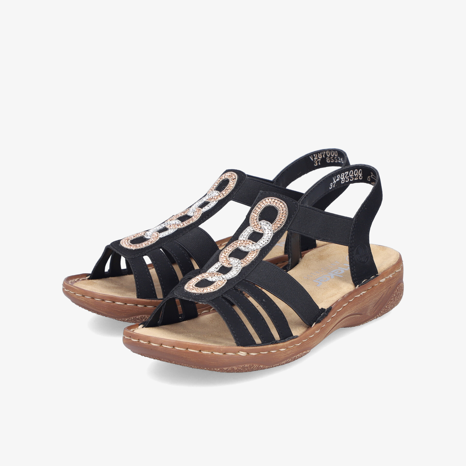 rieker Damen Riemchensandalen schwarz