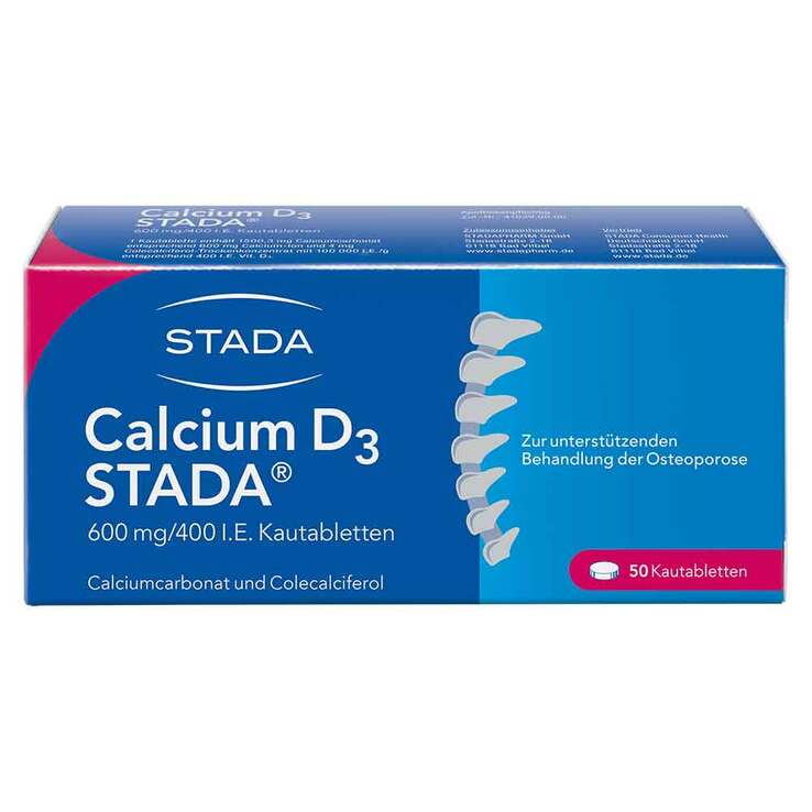 Calcium D3 STADA® 600 mg/400 I.E. Kautabletten, 50 St