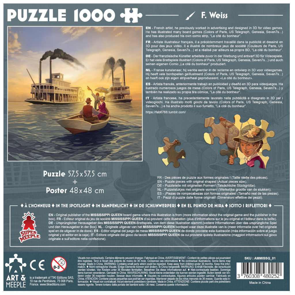 Art & Meeple – Puzzle Mississippi Queen - 1000 pièces