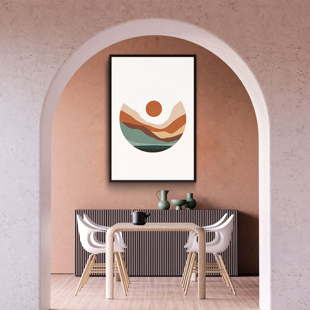 Walljar poster ingelijst - Desert Sunrise Poster ingelijst - 50 x 70 cm