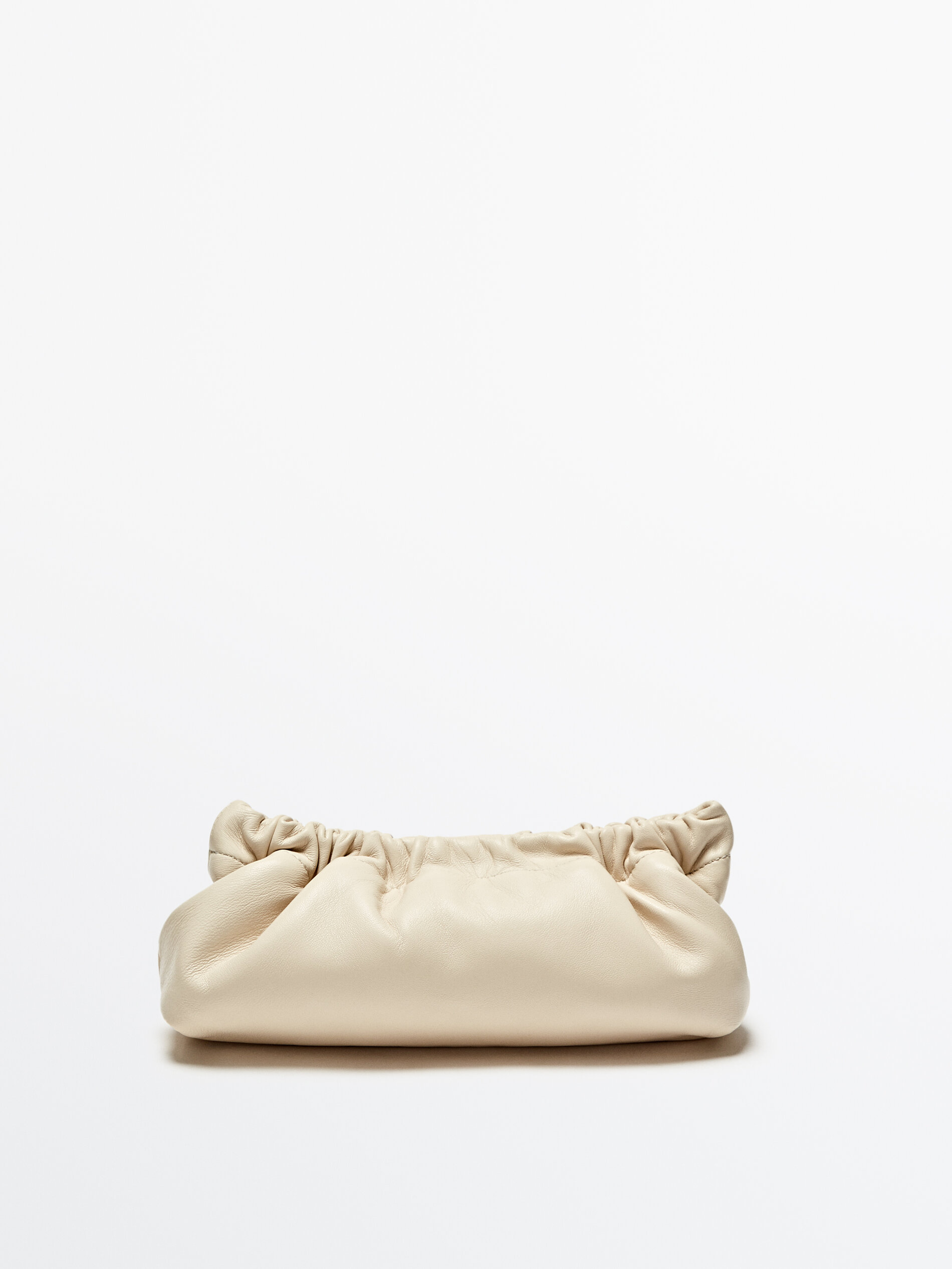 Bolsa de couro sem detalhes franzidos - BLANCO