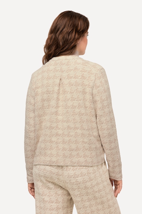 Bouclé-Jacke, Oversized, Stehkragen, Biobaumwolle