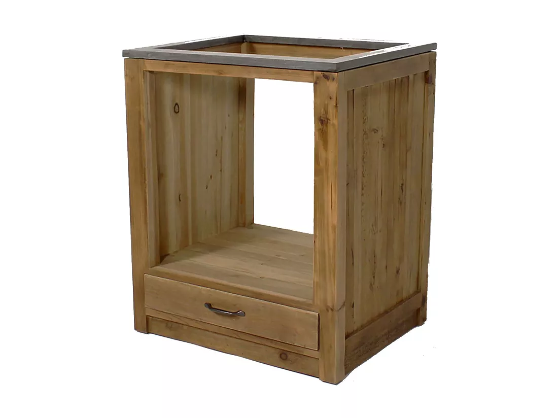 Meuble bas de cuisine pour four et plaques de cuisson Champêtre