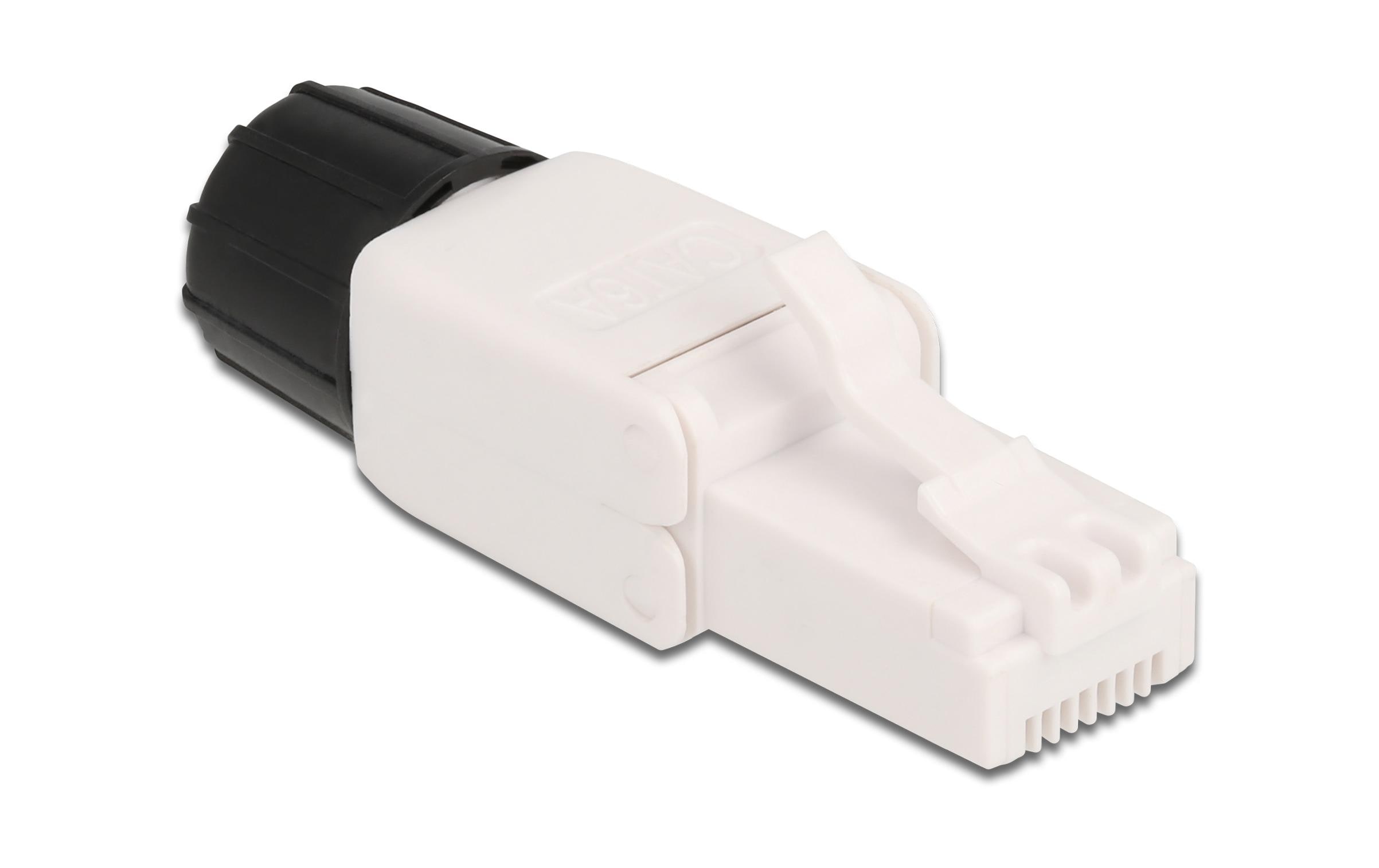 Stecker RJ45 Cat.6A UTP werkzeugfrei 1 Stück, WeissDelock RJ45 Stecker Cat.6A UTP werkzeugfrei