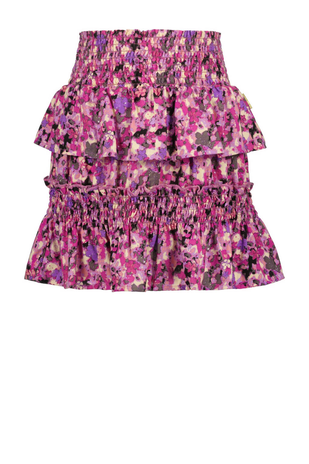 Vingino gebloemde rok Qanine roze/paars
