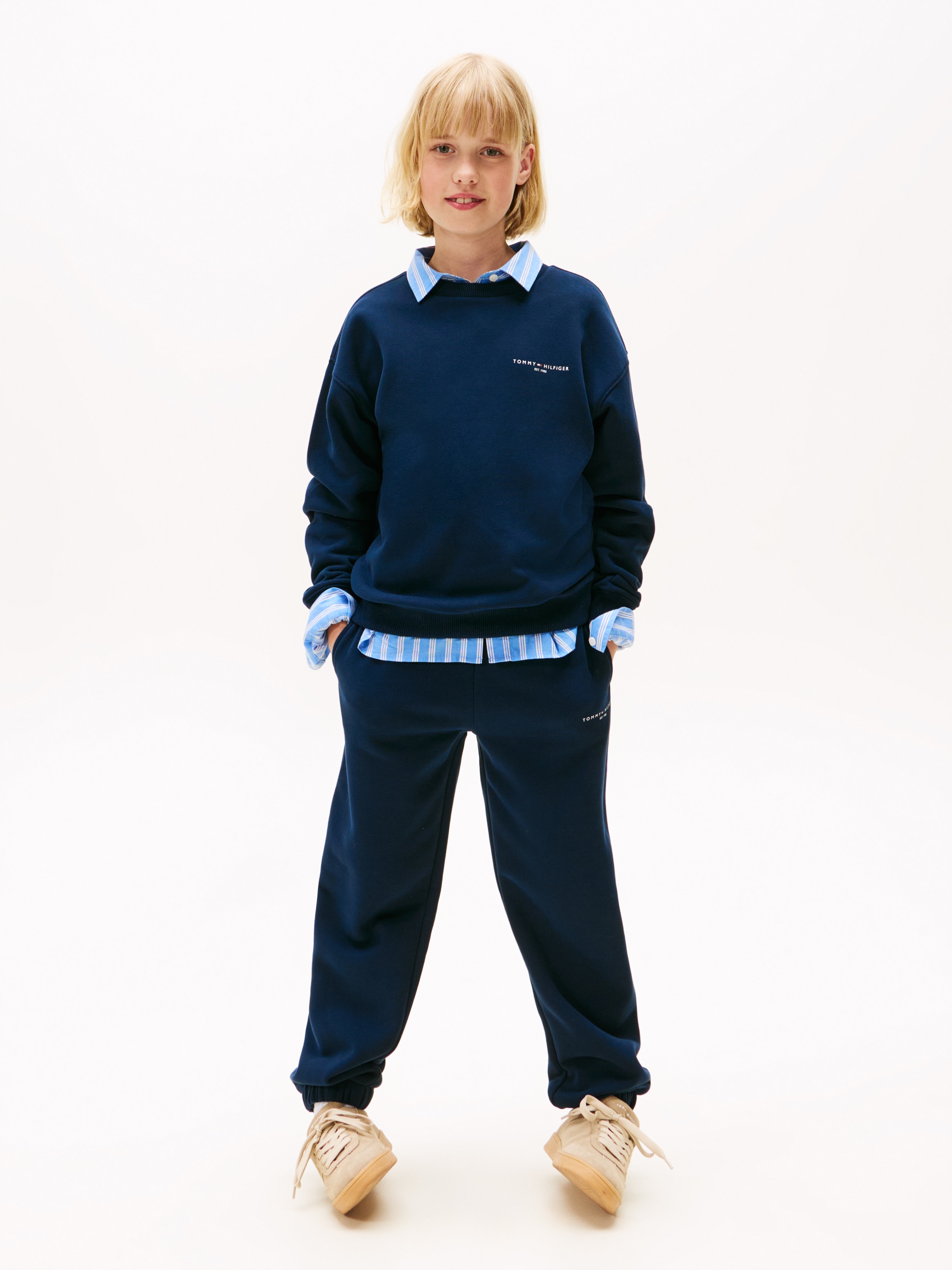 Tommy Hilfiger Langarmshirt & Hose »MINI CORP C-NECK SWEATSHIRT SET«, 2 Stk. Kinder bis 16 Jahre