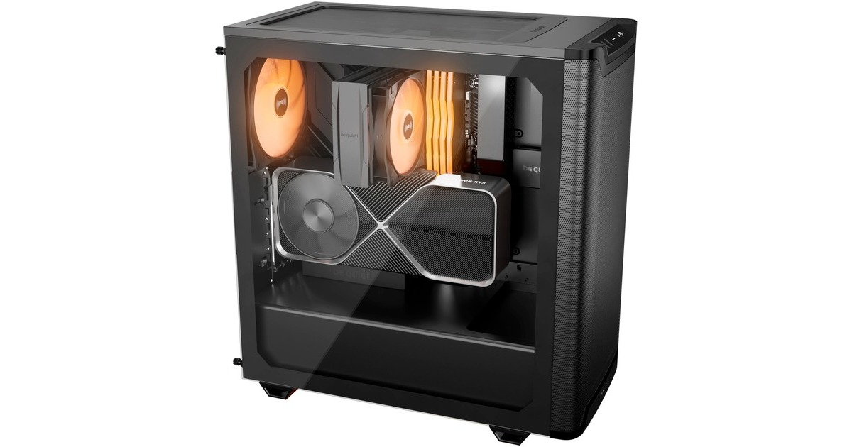 be quiet!PURE BASE 501 DX midi tower behuizing  (Zwart | 2x USB-A | 1x USB-C | RGB | Tempered Glass)