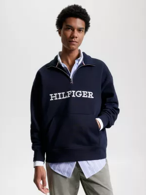 Moletom Hilfiger Monotype com meio zíper Archive