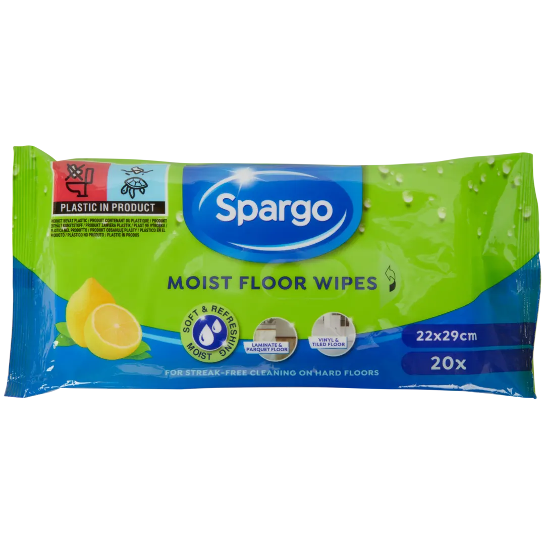 Lingettes humides pour sols Spargo Citron