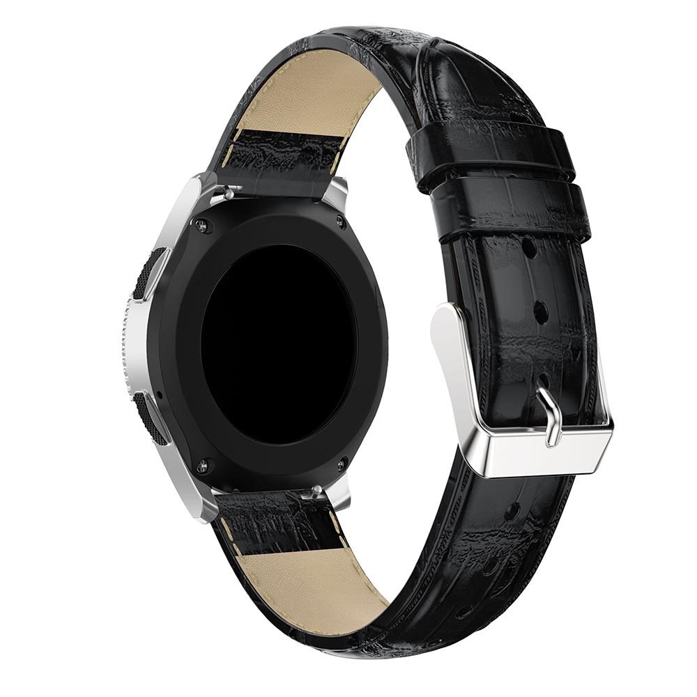 Samsung Galaxy Watch 3 (45mm) Echtleder Armband im Kroko Look - Schwarz
