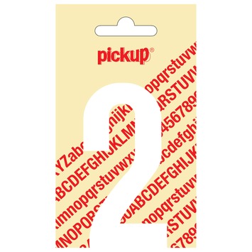 Pickup plakcijfer 2 wit mat 90 mm