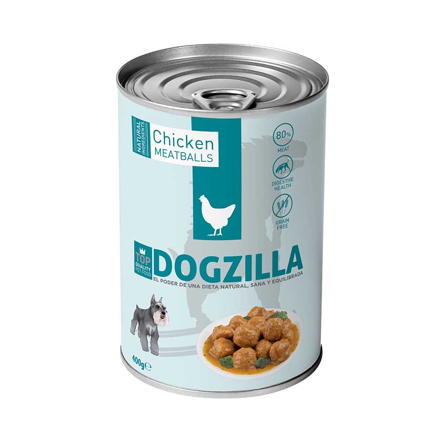 Dogzilla Almôndegas de Frango com Brócolis e Cúrcuma em lata para cães