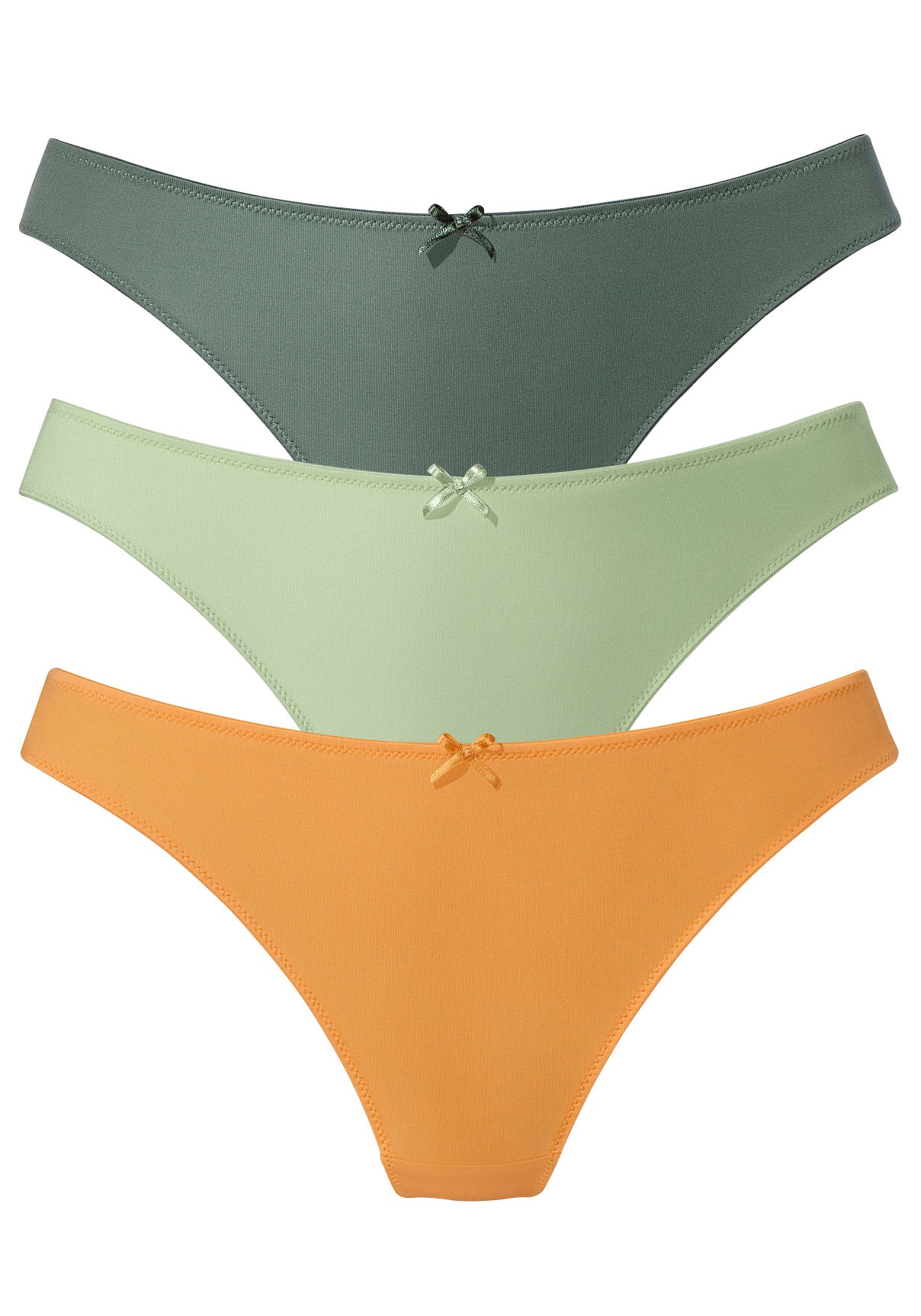 petite fleur String, 3 Stk. hinten komplett aus zarter Jacquardspitze