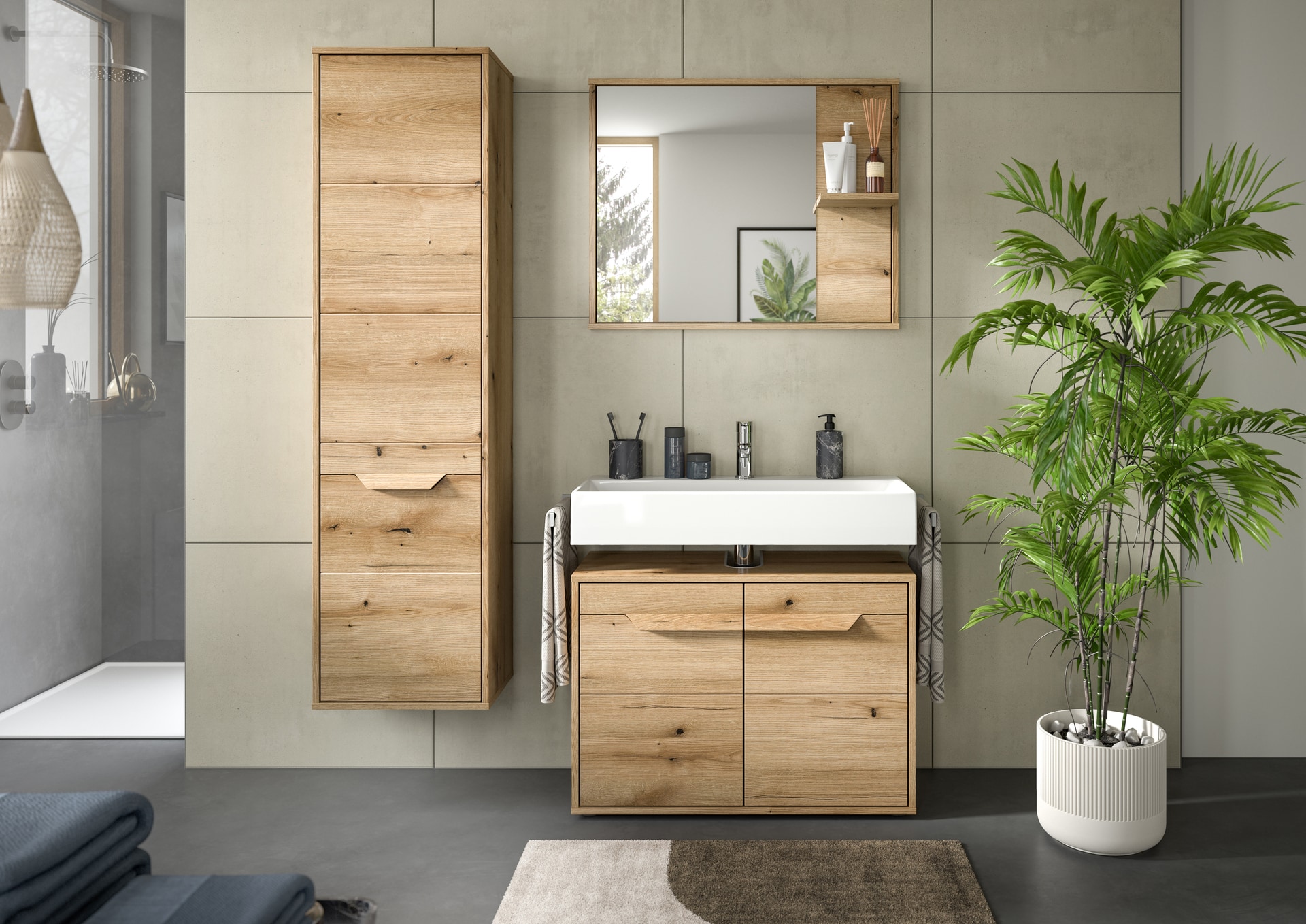 Hochschrank Zeno braun 164cm B/H/T 44x164x32 cm