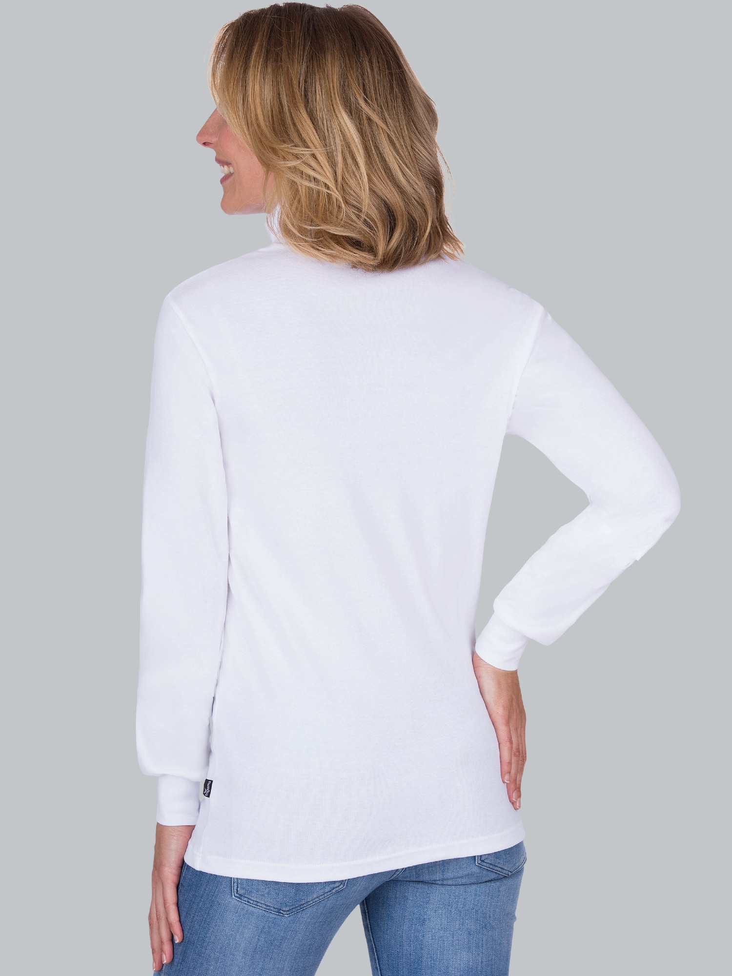 Langarm Ski/Sportrollkragenpullover Weiss