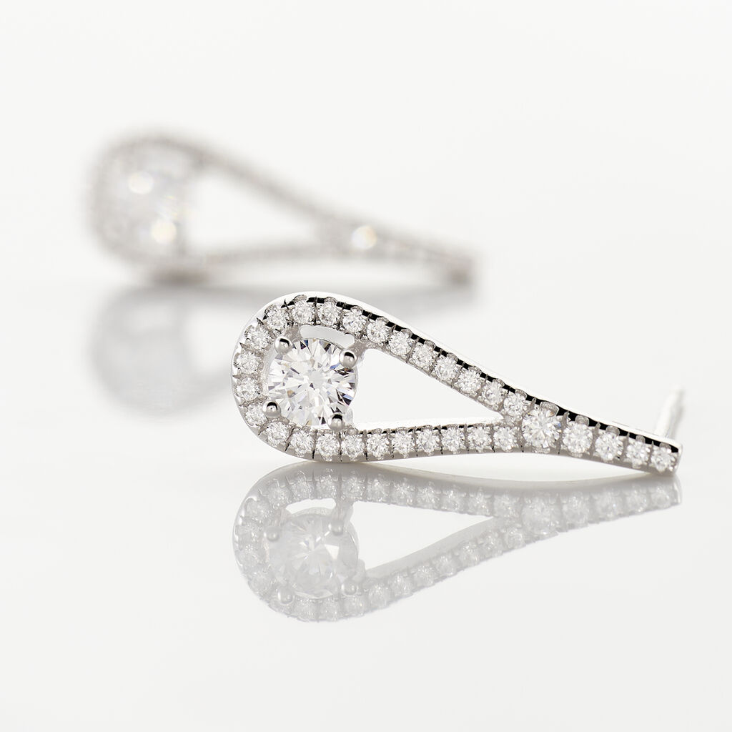 Boucles D'oreilles Pendantes Antonietta Argent  Oxyde De Zirconium