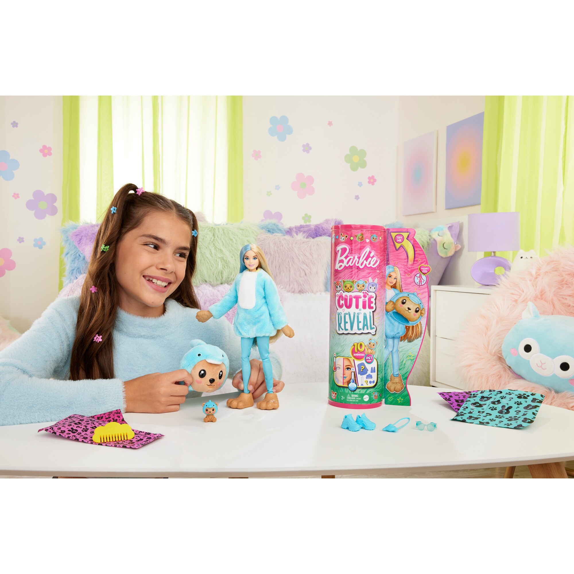 Mattel Puppe Barbie Cutie Reveal Costume Cuties Serie - Teddy Dolphin