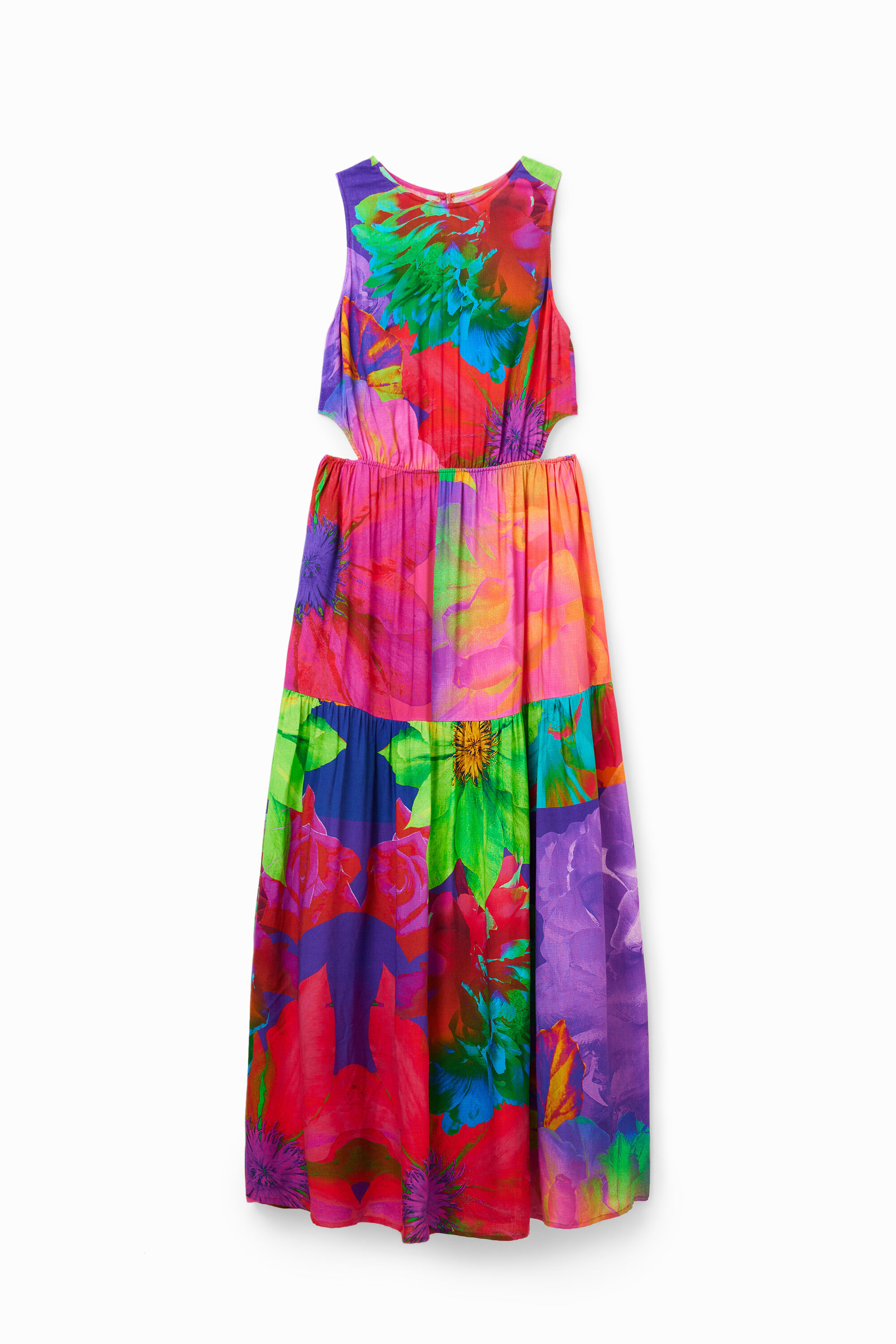 Robe longue découpes fleurs