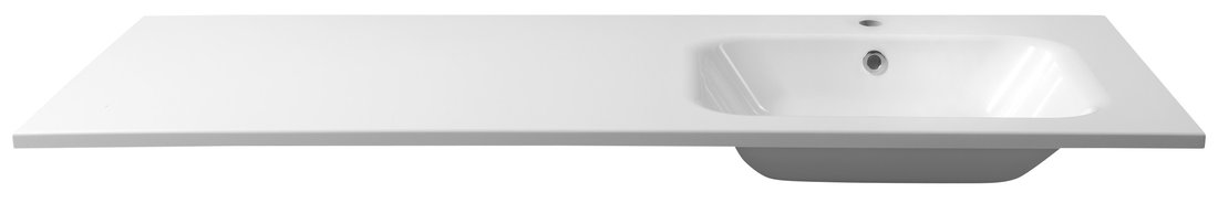 Sapho Areca wastafel met kraangat rechts 140cm wit glans