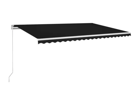 Auvent manuel rétractable avec LED 500x300 cm Anthracite