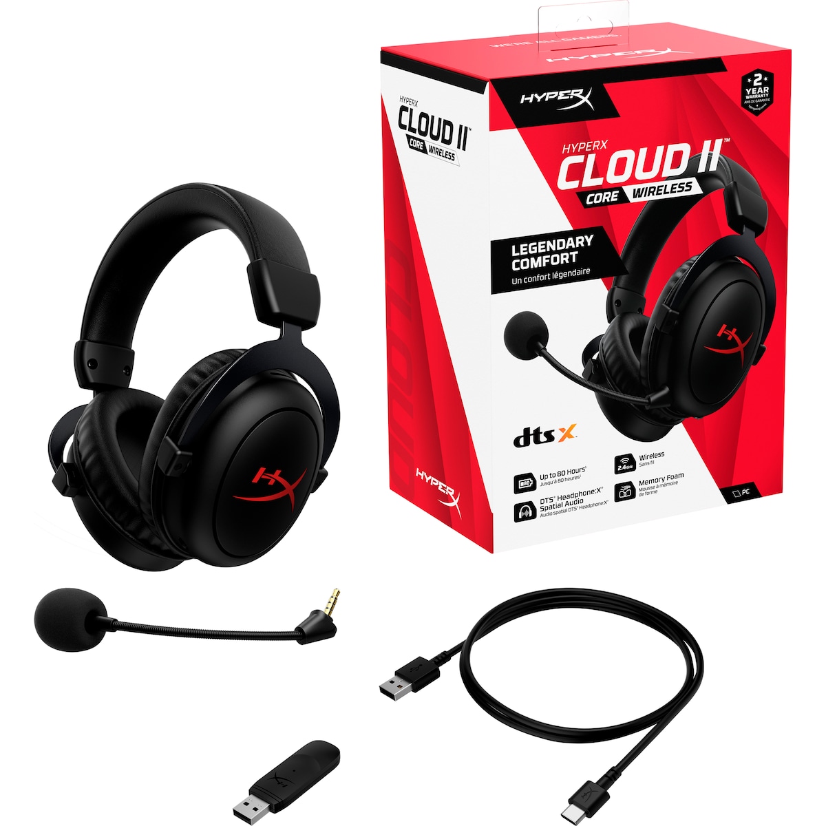 HyperX Cloud II Core gamingheadset (sort)