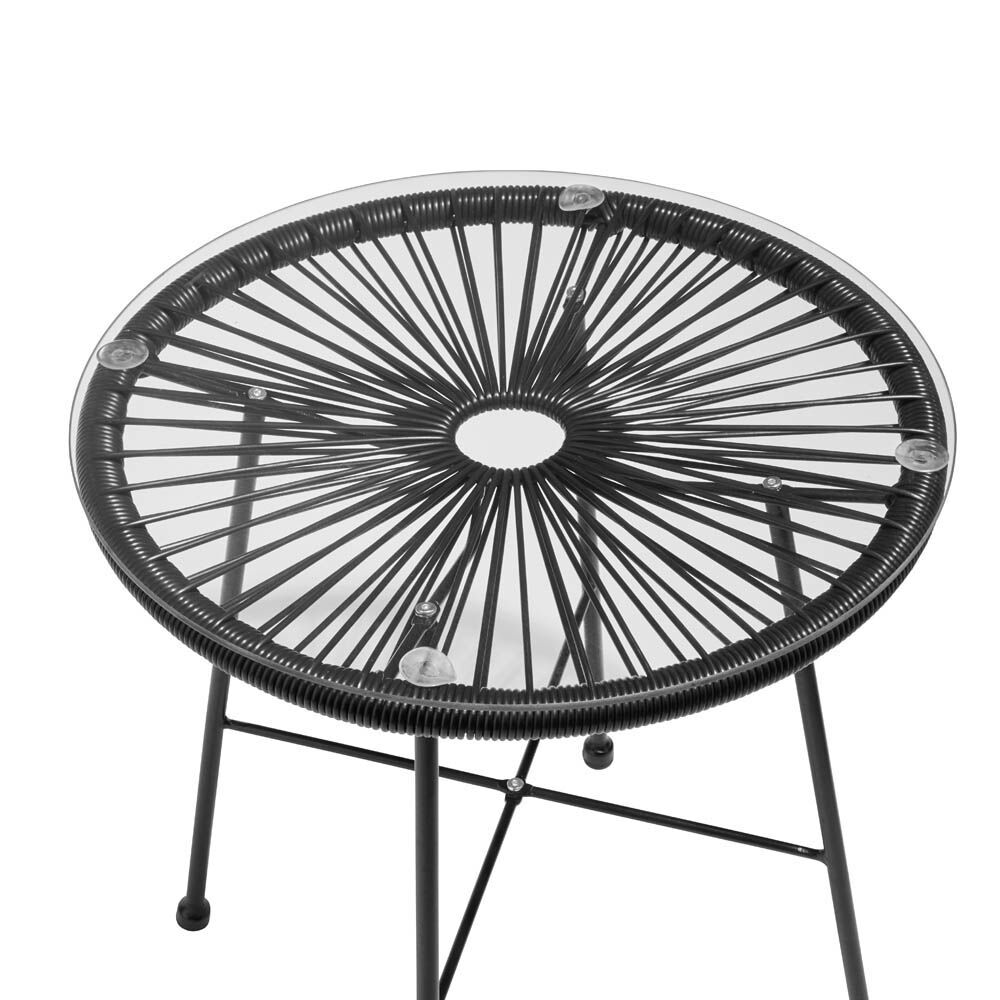 Table basse de jardin Urban plateau design filaire noir