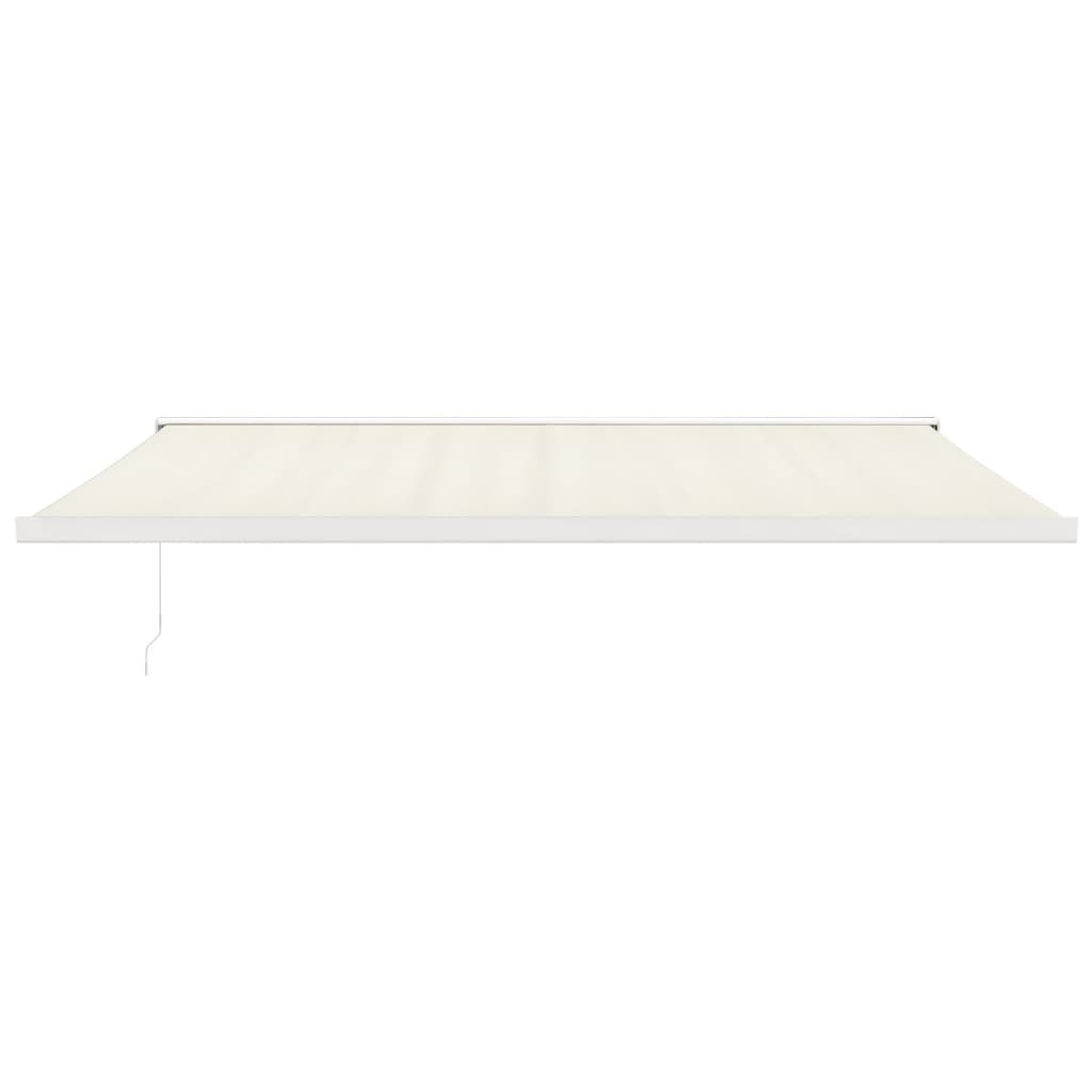 Auvent rétractable crème 5x3 m tissu et aluminium