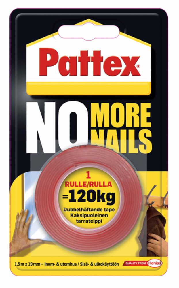 TAPE PATTEX MONTASJETAPE 1,5MX19MM 120KG