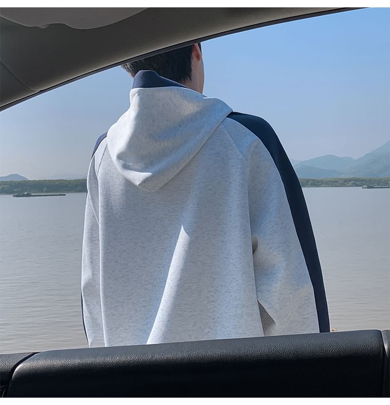 blastealle - Color Block Loose Fit Hoodie