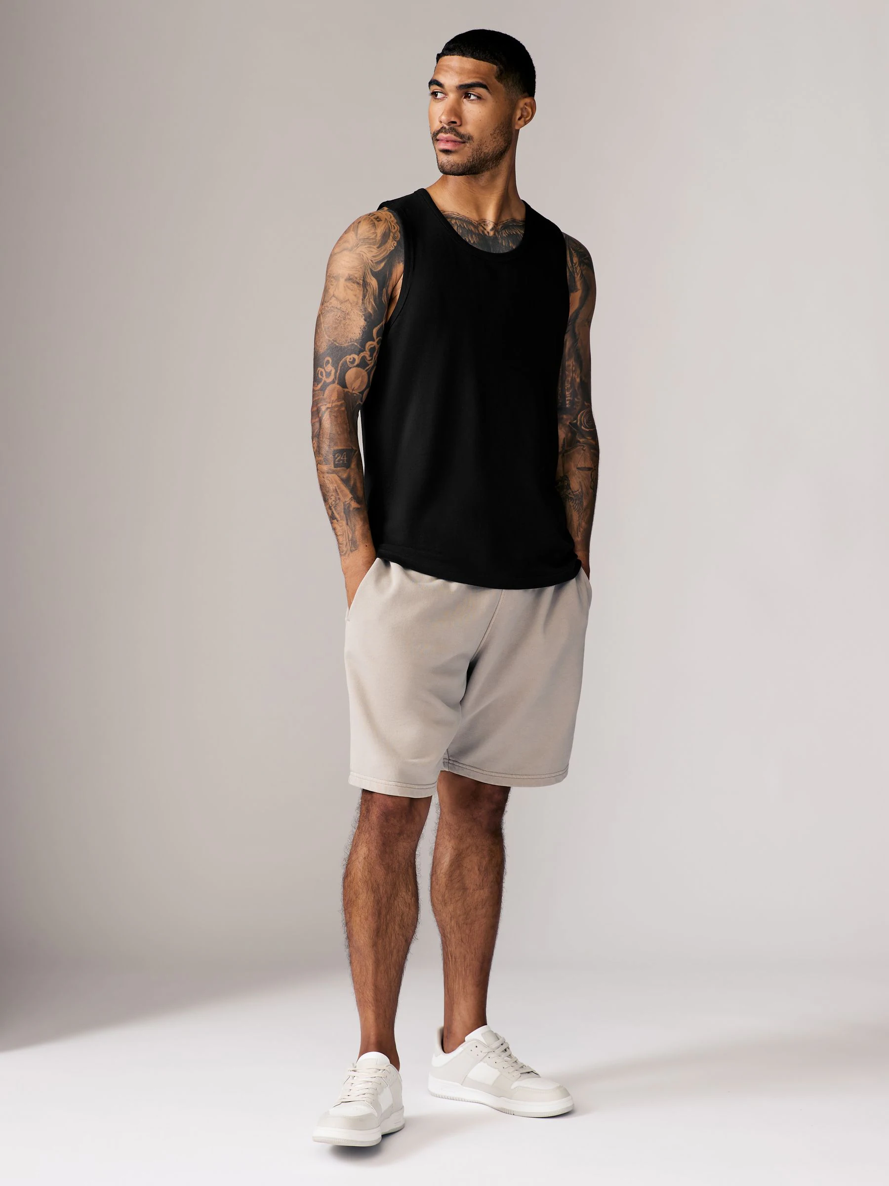 Zwart - 100% Cotton Vests 4 Pack