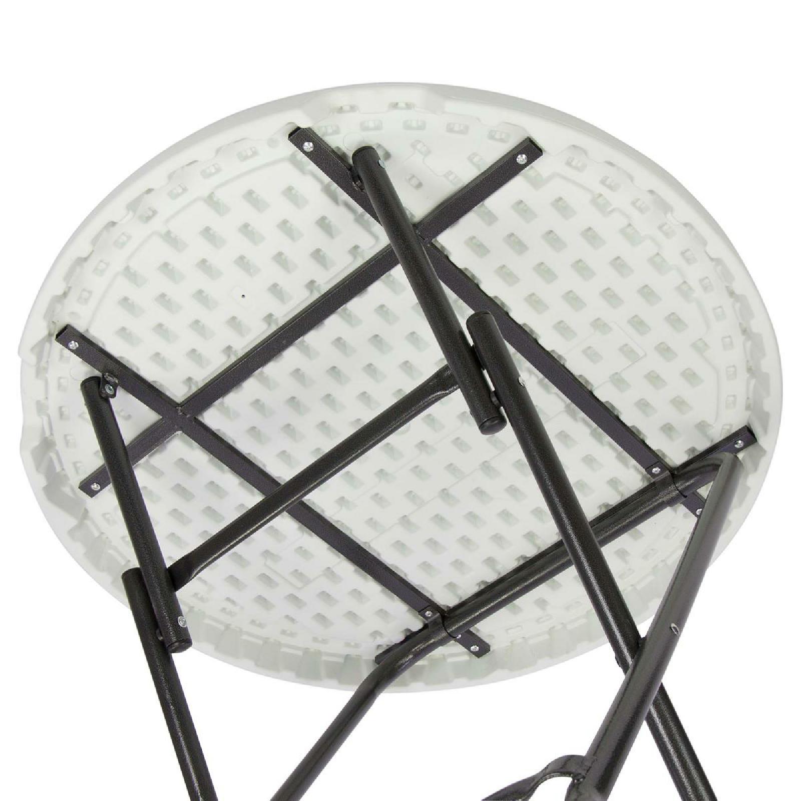 VCM Partytisch Stehtisch weiß klappbar Bistrotisch Bartisch 110 cm rund Ø 80 cm