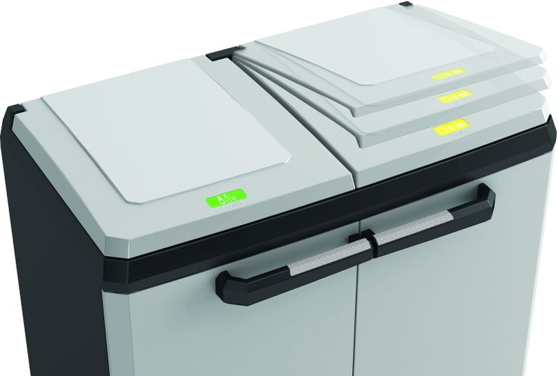 Keter - Recyclingkast - Split - Premium - 92 - cm - grijs - en - zwart
