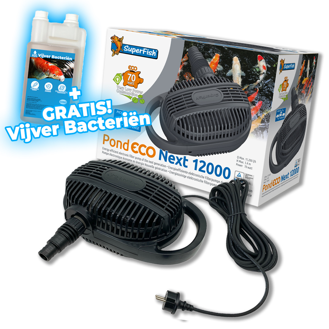 Superfish Pond Eco Next 12.000-70W   GRATIS Vijver Bacteriën!