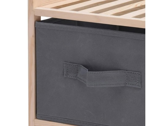 AMBIANCE - Armoire de rangement avec 3 boîtes de rangement gris foncé