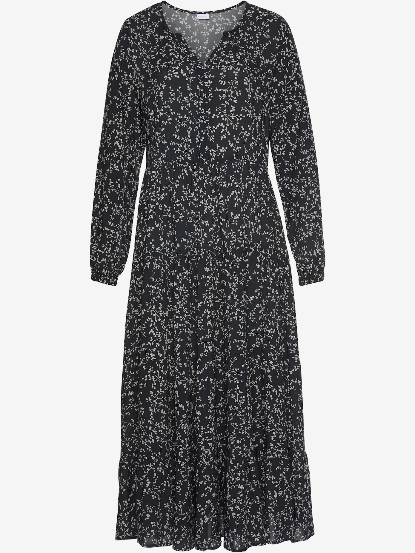 Robe longue avec encolure en v
