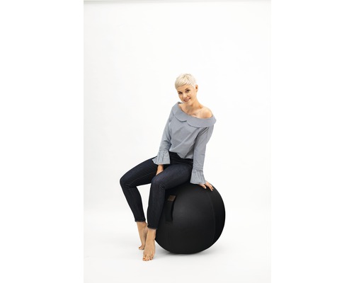 Opblaasbare oefenbal/gymnastiekbal/zitbal, mesh, zwart, Ø 65 cm