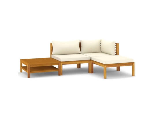 LES TENDANCES - Salon extérieur Salon de jardin-crème-3 places-65x69x62.5-341548
